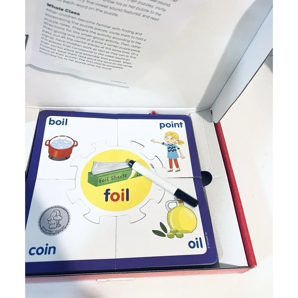 LEARNING PUZZLES Rhyming , Vowel Sounds , Add& Sub SET OF‎ 3  PK-1